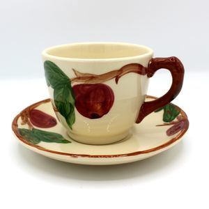 Vintage Franciscan Dinnerware Ceramic Apple Pattern Coffee Tea Cup and Saucer